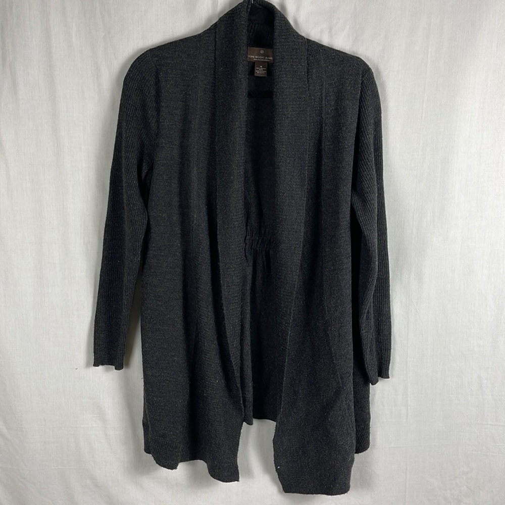 Fenn Wright Manson Merino Grey Wool Shawl Collared Cardigan